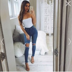 Stitched You Up White Tank Top Showpo Bodysuit